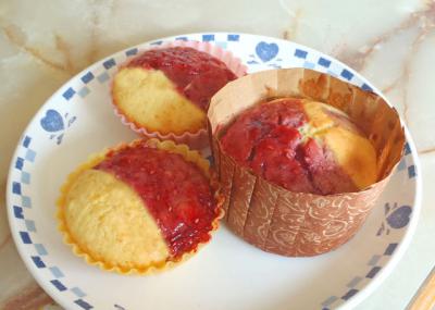 プレーン＆ラズベリーマフィン