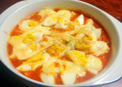 ゆで卵のチーズ焼き