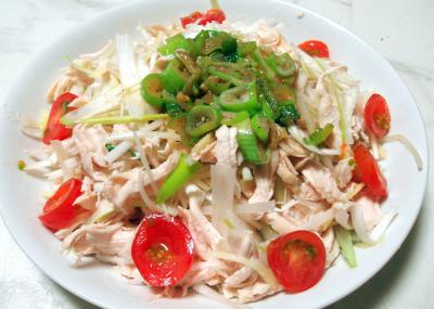 ささみとネギの中華サラダ