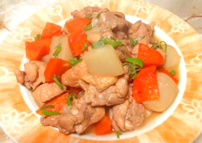 鶏とこんにゃくの味噌煮