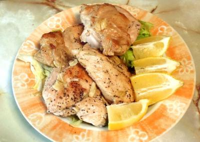 鶏のにんにくハーブ焼き