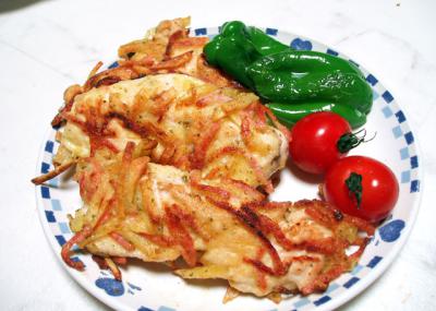 鶏肉のポテト挟み焼き