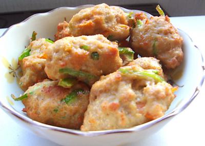 ひき肉と野菜のつくね揚げ