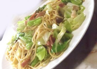 キャベツのポン酢パスタ