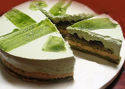 抹茶ときなこのムースケーキ