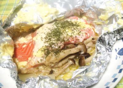 鮭の洋風ホイル焼き