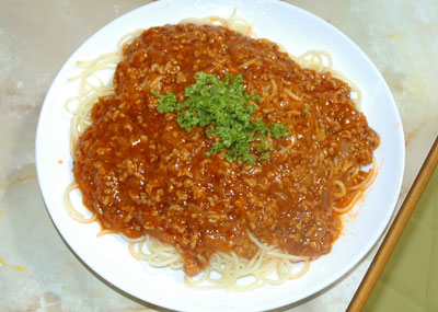 ミートソースパスタ