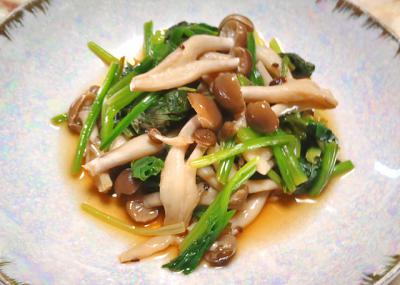 しめじとほうれん草のレモン和え