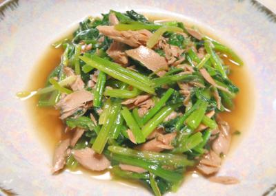 ほうれん草とツナの煮浸し