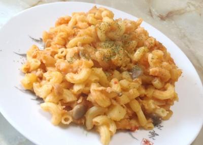 いもとマカロニのケチャップ炒め