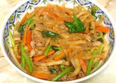 根菜の豚コマ炒め