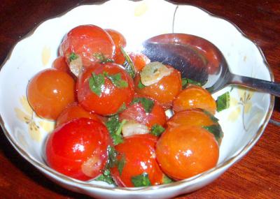 ミニトマトのガーリックソテー