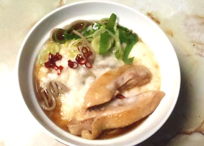 かしわとろろ蕎麦