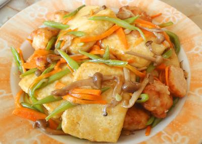 焼き豆腐の野菜炒め