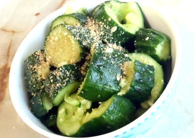 きゅうりの即席辛子漬け