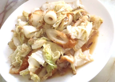 白菜と竹輪の時短煮物