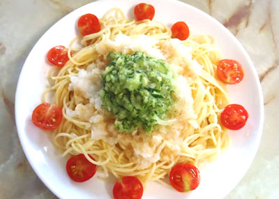 大根ときゅうりのポン酢パスタ