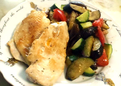 チキンと夏野菜のクレイジーソルト