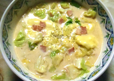 キャベツのチーズクリーム煮