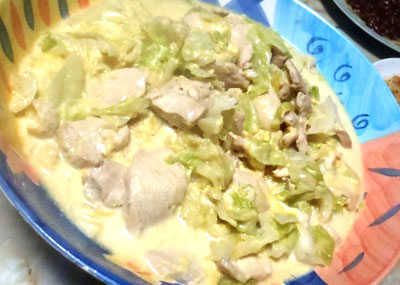 豆乳のクリームスープパスタ