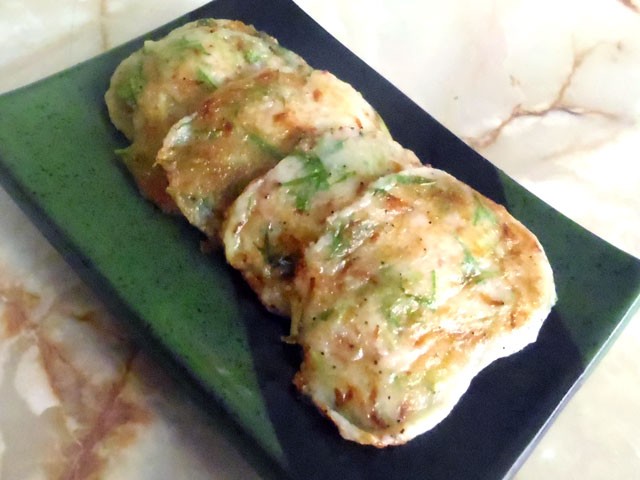 とろろ餅：水菜＆海老バージョン