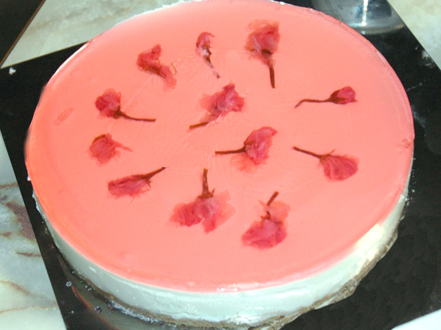 春の香り！桜の花の塩漬けで作るレアチーズケーキ♪