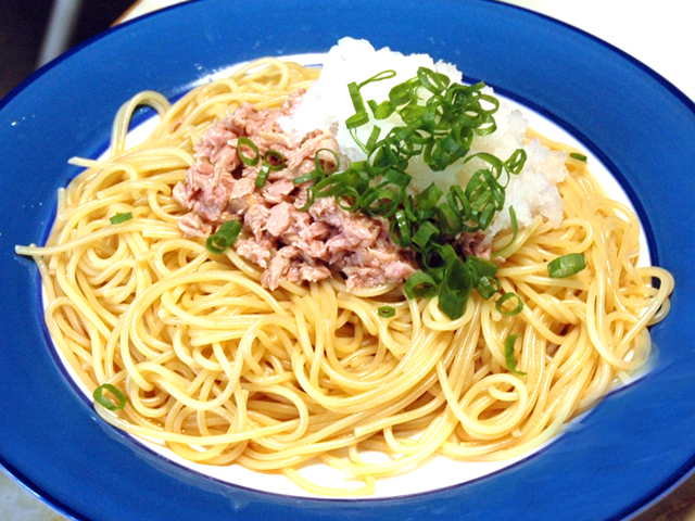 夏バテ予防にも！大根おろしとツナのめんつゆパスタ♪