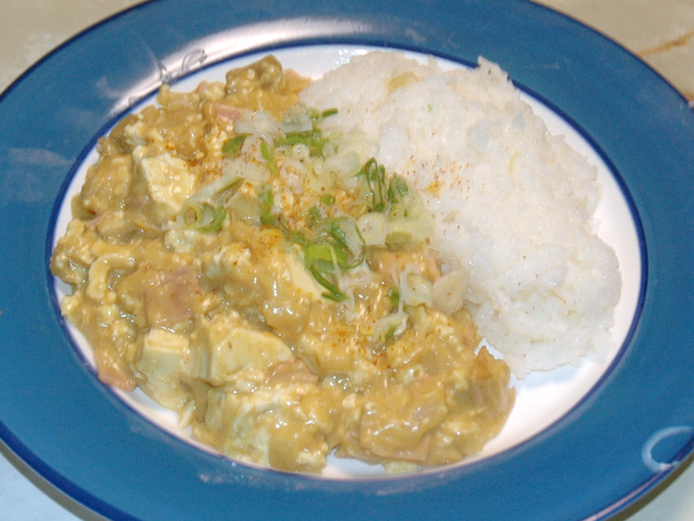 豆腐入りのカレーライス？麻婆風のカレー豆腐♪