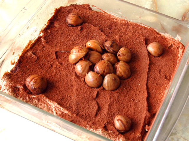 栗の渋皮煮で！クリチで栗のティラミス♪