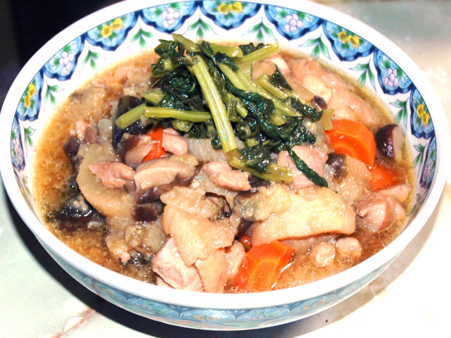 圧力鍋で時短！鶏モモと野菜のオイスター味噌煮♪