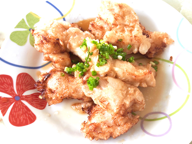 鶏むね肉で！とり天のねぎ乗せ＆めんつゆがけ♪