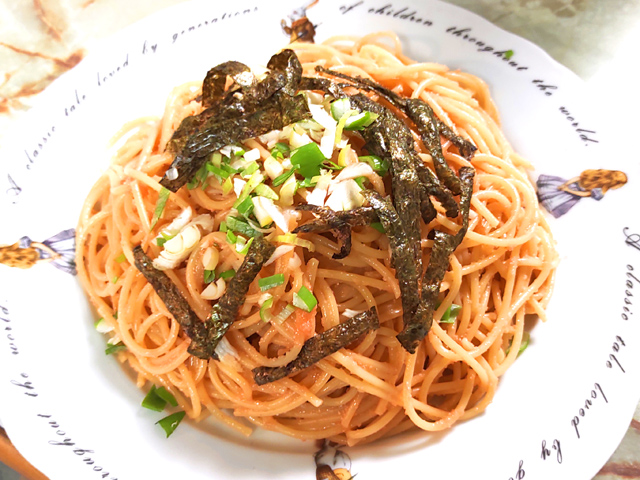 たらこたっぷりで！たらこのバター醤油風パスタ♪