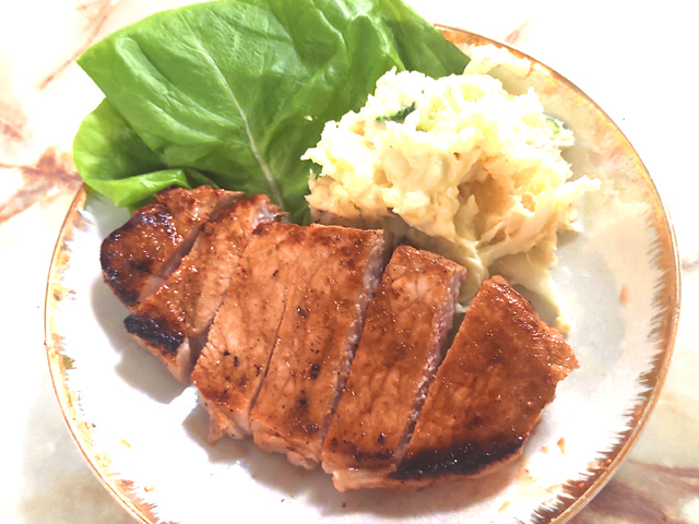 自家製の焼き肉たれで！漬け込み肉のポークソテー♪
