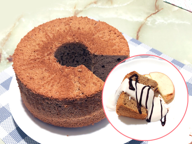 ほろ苦さが癖になる？コーヒーシフォンのクリーム添え