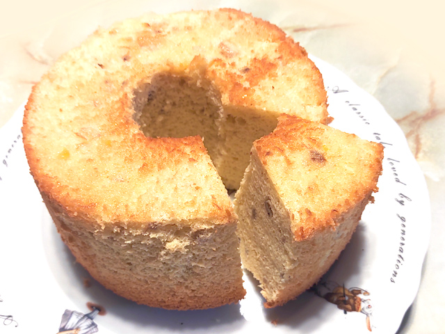 フルーティに！オレンジとバナナのしっとりシフォン♪