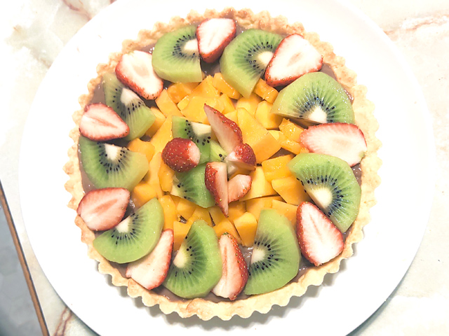 フルーツたっぷり！ココアカスタードのタルト♪