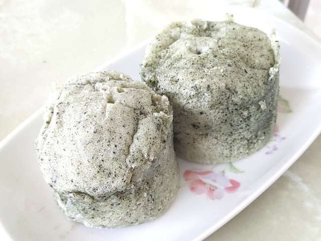 グルテンフリー！蓬と米粉のレンジで作る蒸しパン♪