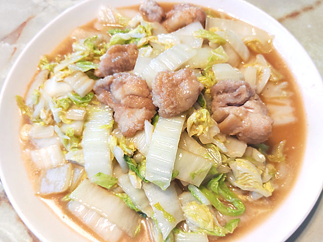 白菜と鶏モモのさっぱりバター風味仕立て♪